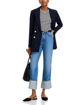 Dylan High Rise Straight Leg Cuffed Jeans in Seaside Wash
