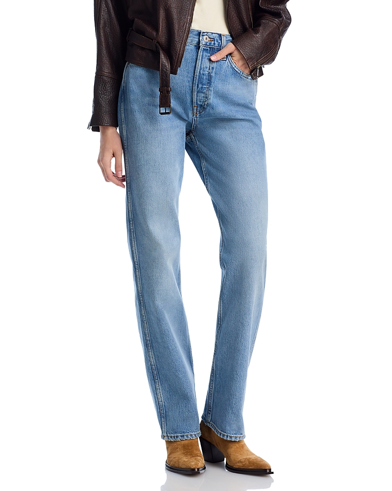 Re/Done 90s High Rise Loose Wide Leg Jeans in Bleach Destroy