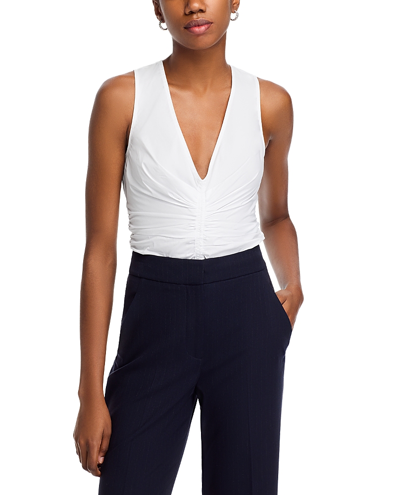 Veronica Beard Oya Stretch-cotton Tank Top In White In White
