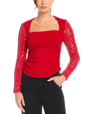 Fifteen Twenty - Cady Contrast Sequin Top
