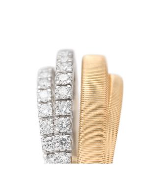 18K Yellow & White Gold Masai Diamond Four Row Coil Ring