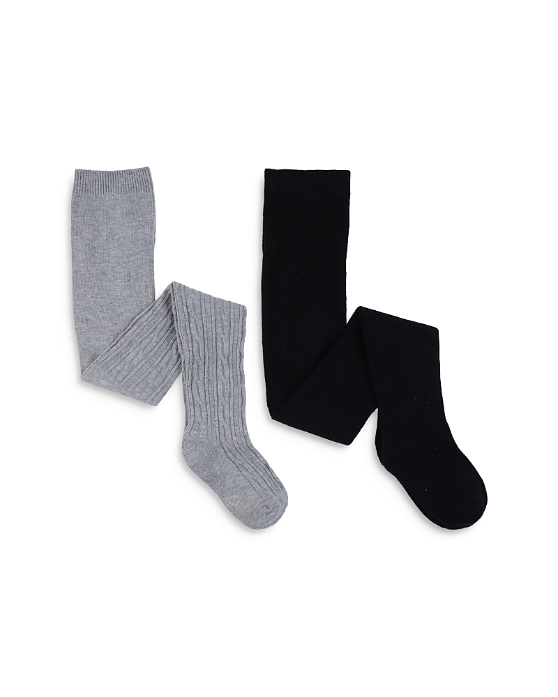 Shop Capelli Girls' Cable & Solid Knit Tights, 2 Pack - Little Kid In Grey Combo