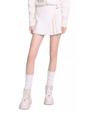 Maje Joyce Pleated Tweed Skort