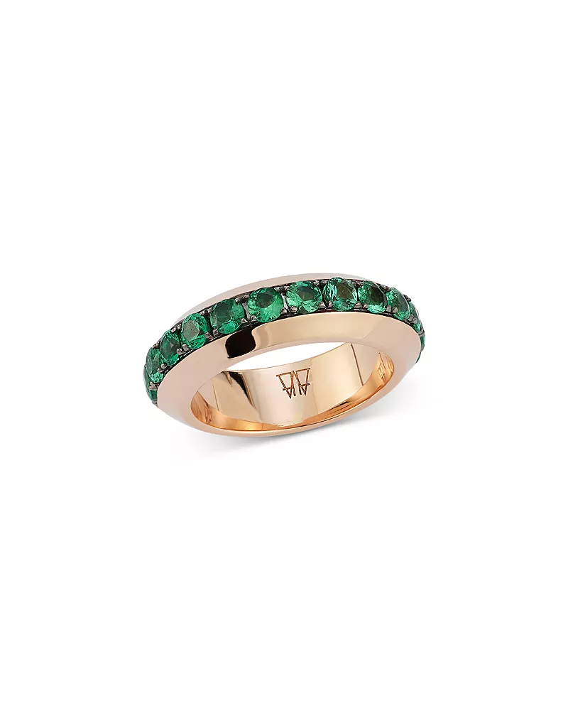 Walters Faith 18K Rose Gold Emerald Grant Angled Band