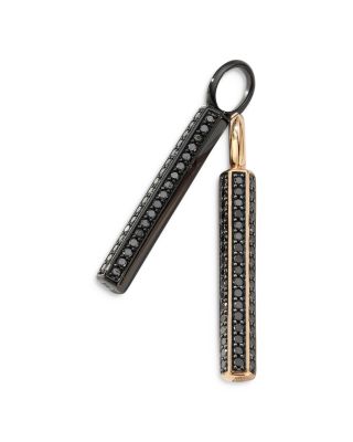 Grant 18K Black Gold Black Diamond Hexagon Bar Pendant