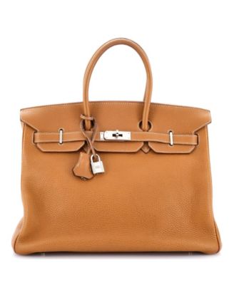 Pre-Owned HERMÈS - Birkin 35 Handbag Brown Togo with Palladium Hardware