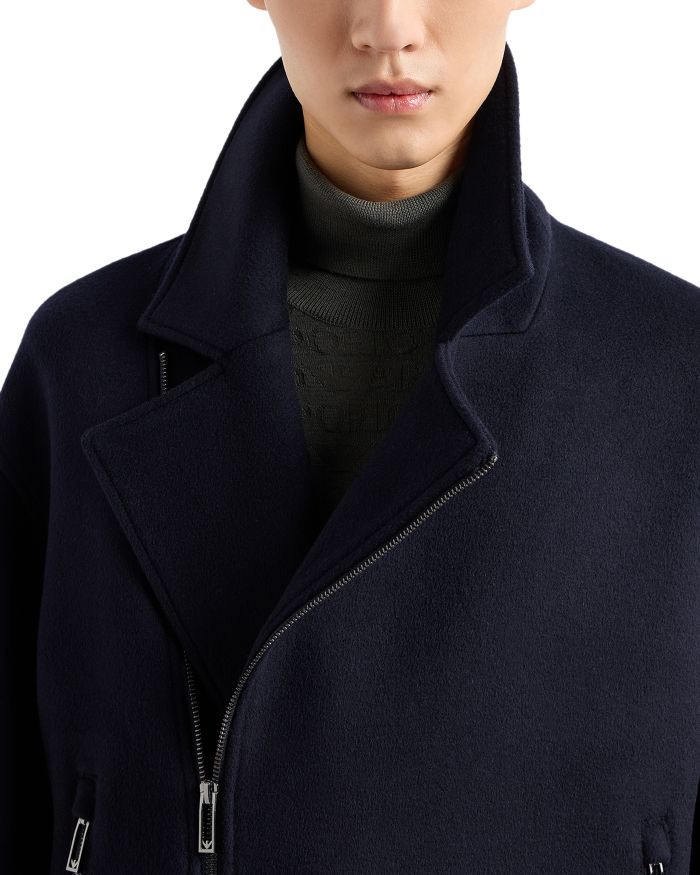 Asymmetrical Wool Biker Jacket