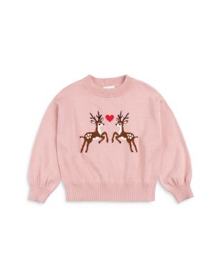 Miles The Label - Girls' Reindeer Love Sweatshirt - Little Kid