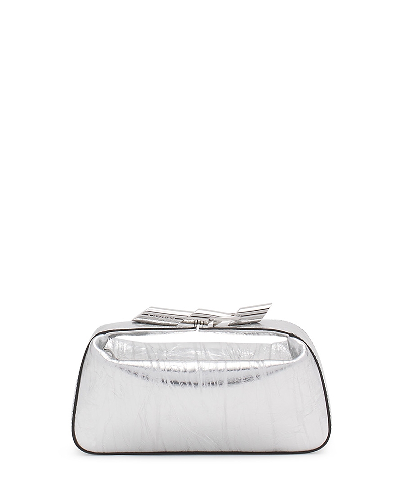 Lanvin Haute Sequence Leather Clutch Bag In Silver