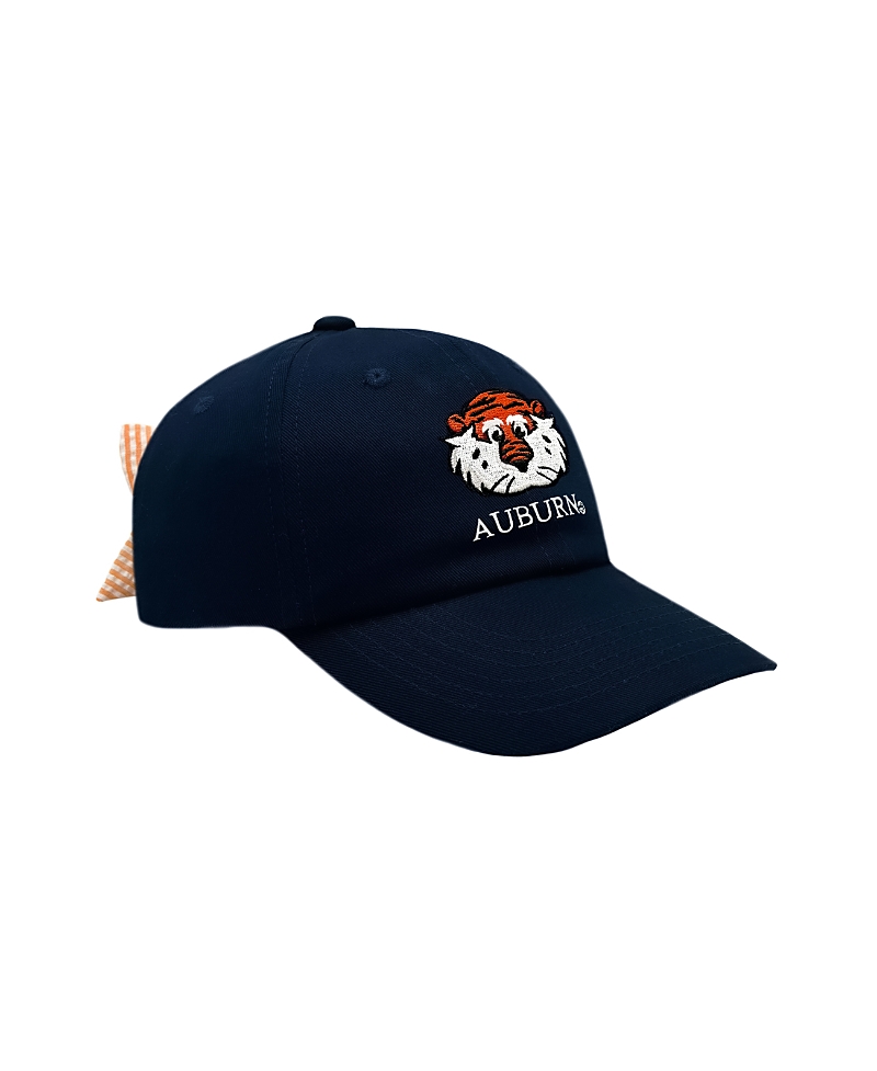 Bits & Bows Girls' Officially Licensed Auburn Bow Baseball Hat - Baby, Little Kid, Big Kid In Navy/white