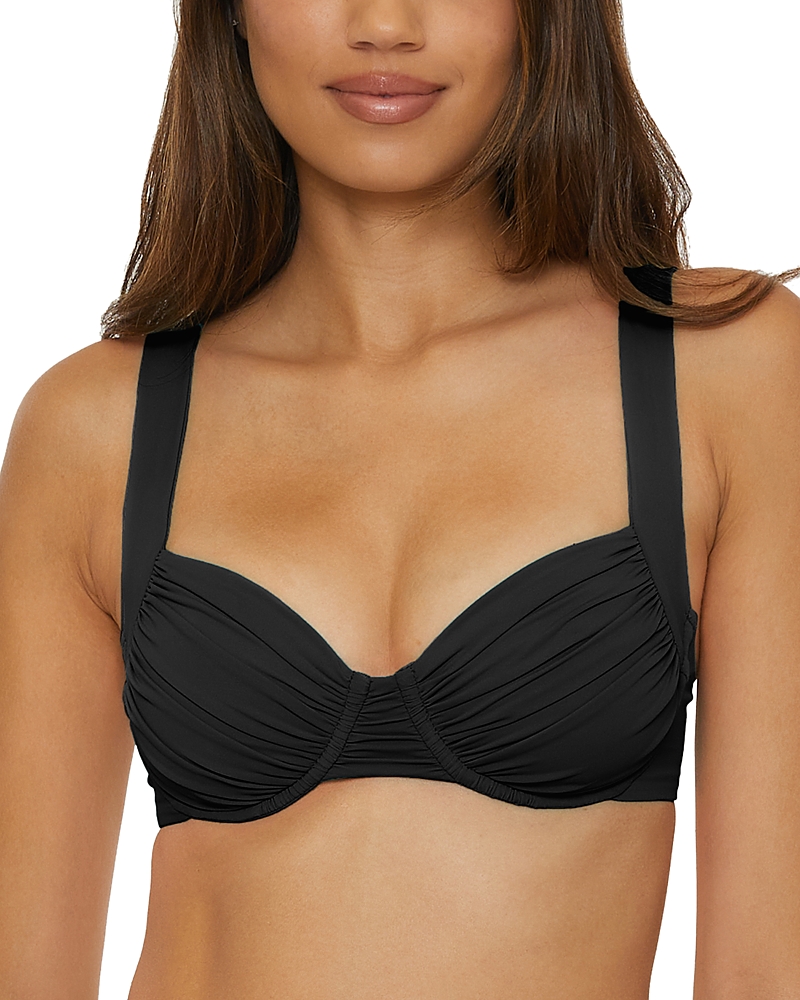 Becca By Rebecca Virtue Color Code Multi Way Underwire Bikini Bra Top In Black