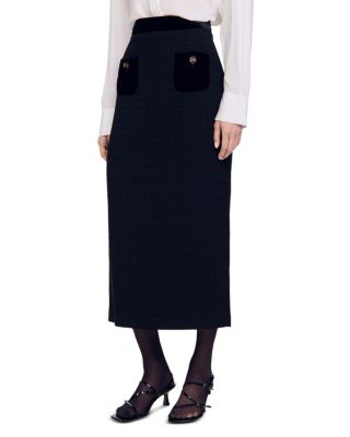 Sandro - Beck Velvet Tweed Maxi Skirt