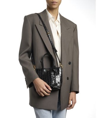 Saint Laurent Paris Mini Toy Shopping Bag in Crocodile-Embossed Leather  