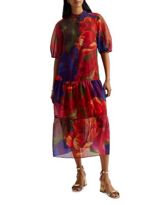 Ted Baker - Miru Organza Tropical Bloom Midi Dress