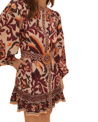 Toucans Scarf Belted Mini Dress - Exclusive