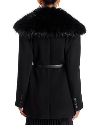 Faux Fur Collar Coat
