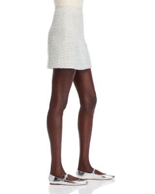 Slit Tweed Mini Skirt