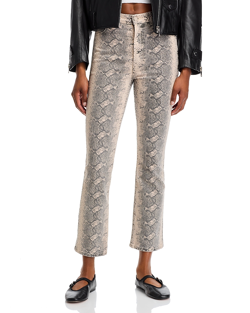 Mother The Hustler Flood Ankle Wide Leg Jeans In Boa Babe