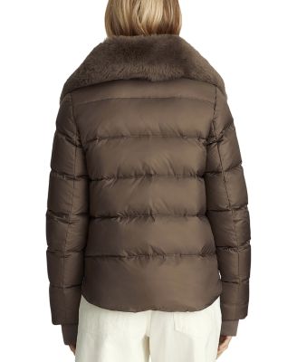 Vera Shearling Trim Down Coat 