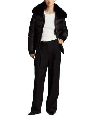 Vera Shearling Trim Down Coat 