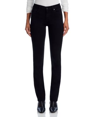 Kimmie Mid Rise Straight Jeans in Rinse Black