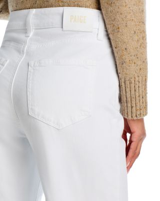 Anessa Raw Hem High Rise Cropped Wide Leg Jeans in Crisp White