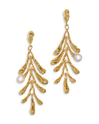 Alexis Bittar Perla 14K Gold Plate & Cultured Freshwater Pearl Cascading Drop Earrings, 4.5L