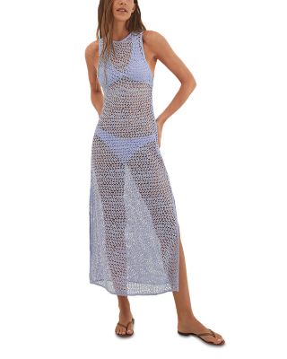 Long Netted Slim Fit Swim Cover-Up