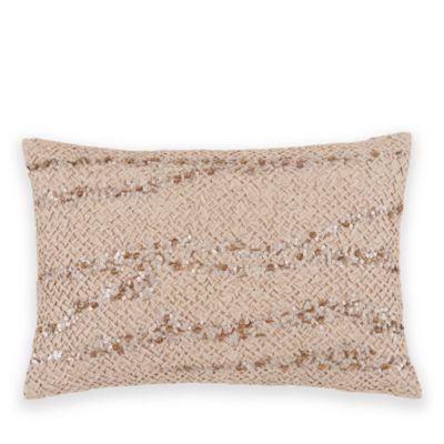 Hand Smocked Sequins Decorative Pillow, 14&amp;quot; x 20&amp;quot;