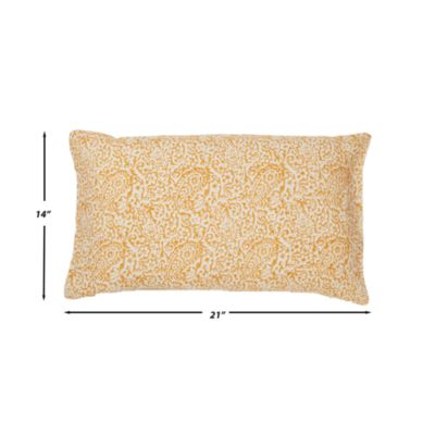 Paisley Block Linen Decorative Pillow, 14&amp;quot; x 21&amp;quot;