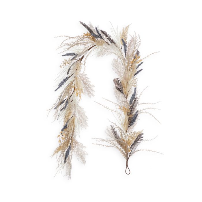 Fall Fields Bouquet with Feathers and Pampas 6' Garland