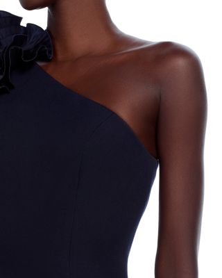 Pleated Ruffle Evening Gown