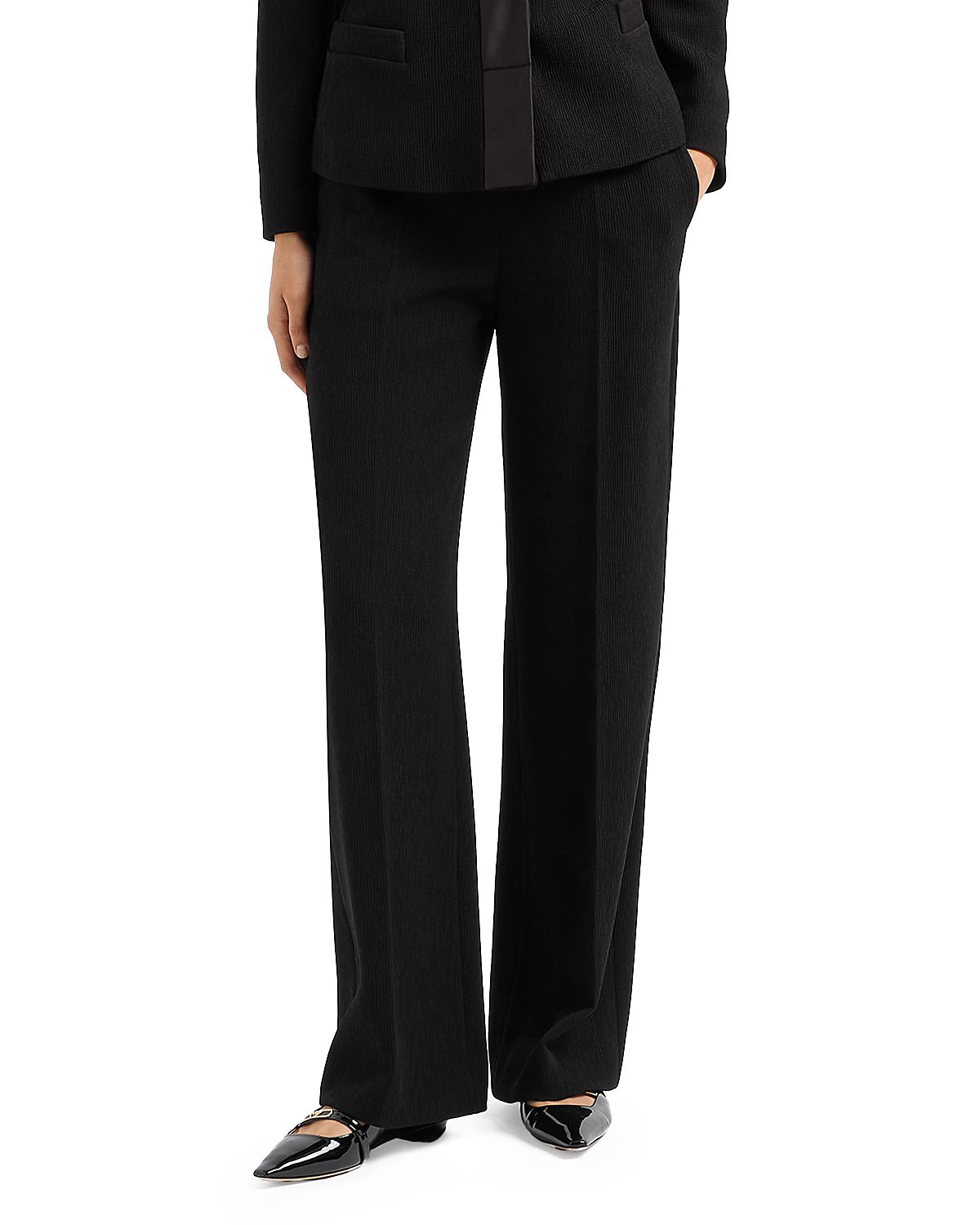 Emporio Armani Pull On Wide Leg Pants