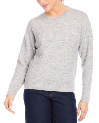 Karen Kane - Faux Pearl Crewneck Sweater