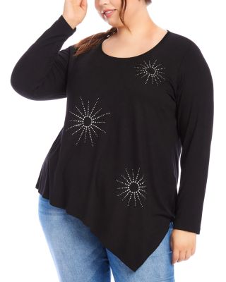 Karen Kane Plus Embellished Asymmetric Top