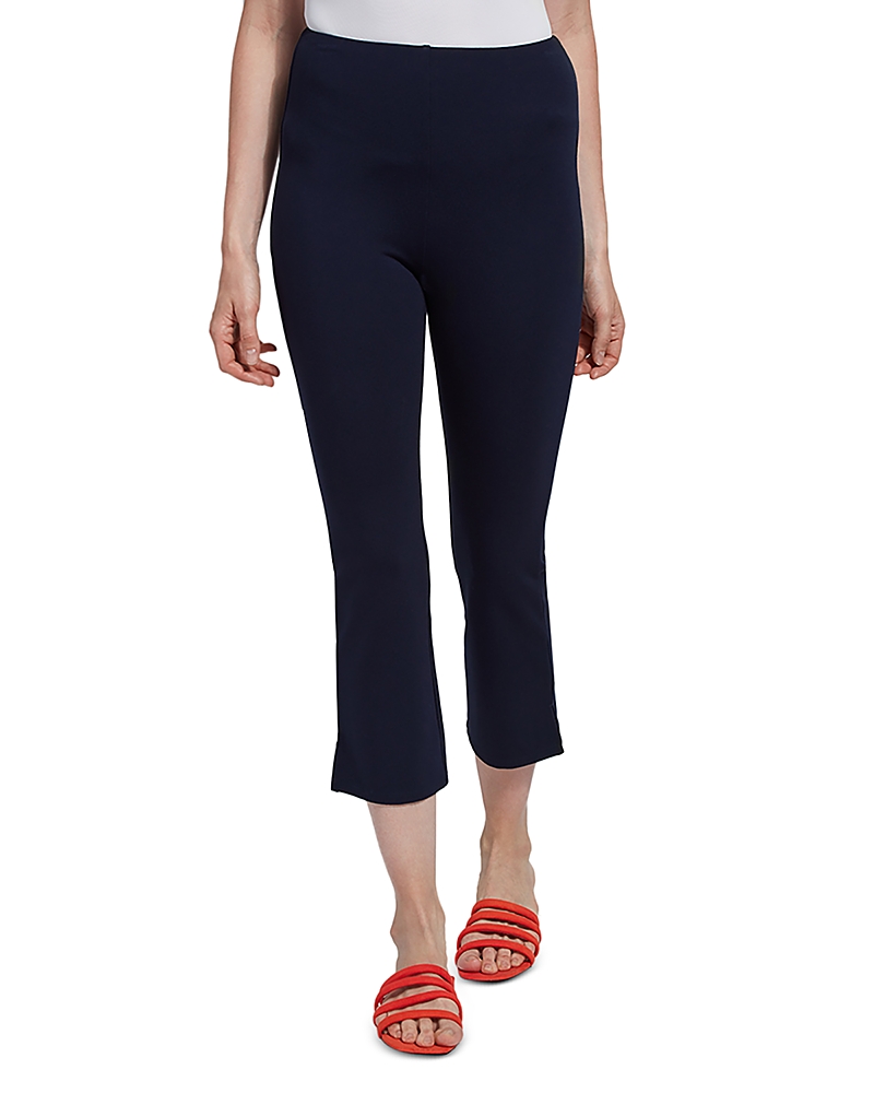 Lyssé Cropped Kick Flare Pants In True Navy