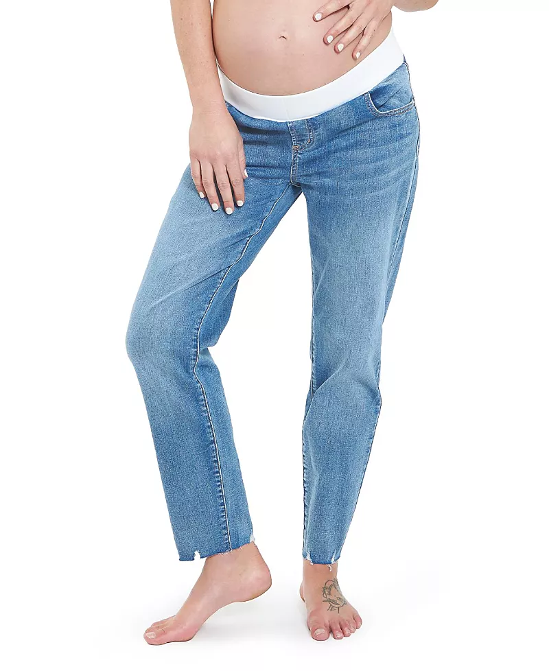 Ripe Maternity Jamie Raw Edge Jean in Vintage Wash