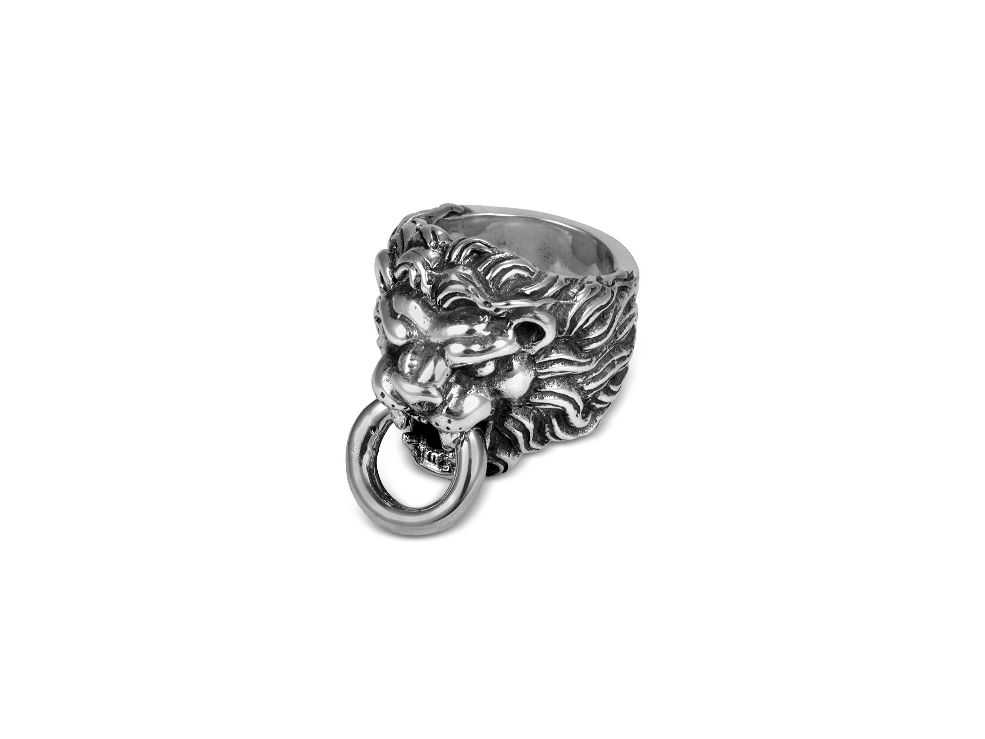 Men's Sterling Lion's Head Ring - Image 1