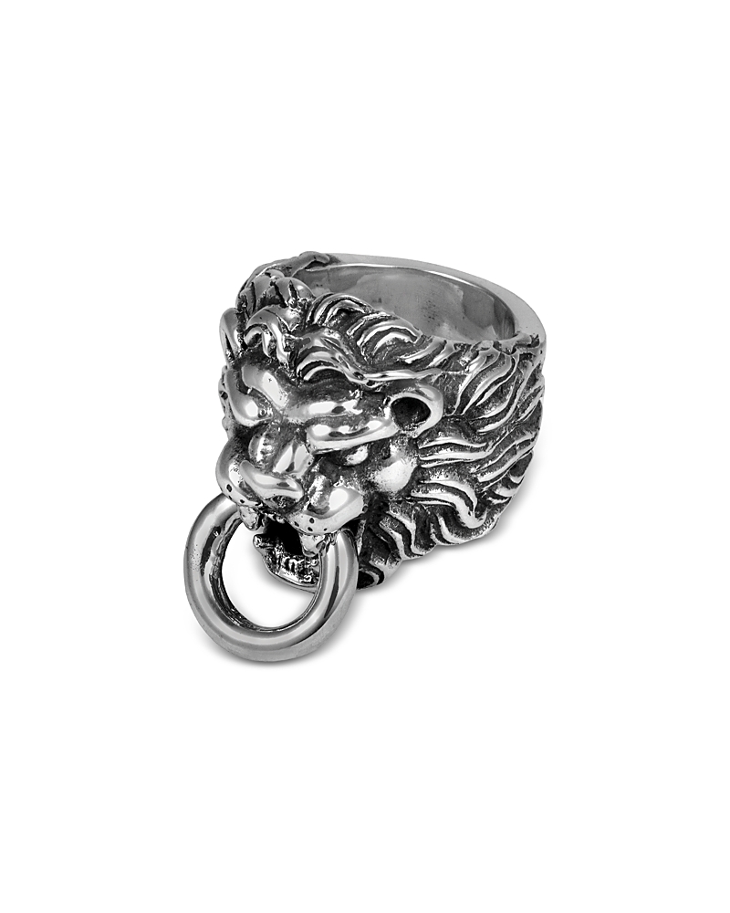 King Baby Studio Men's Sterling Silver Lion's Head Ring