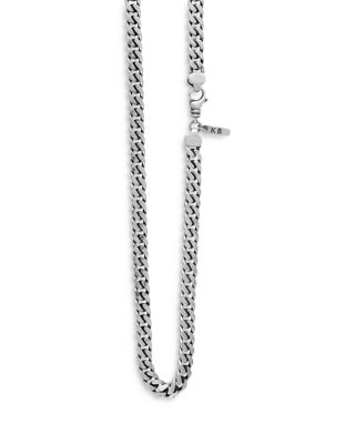 Men's Sterling Silver Flat Curb Link Chain, 24"