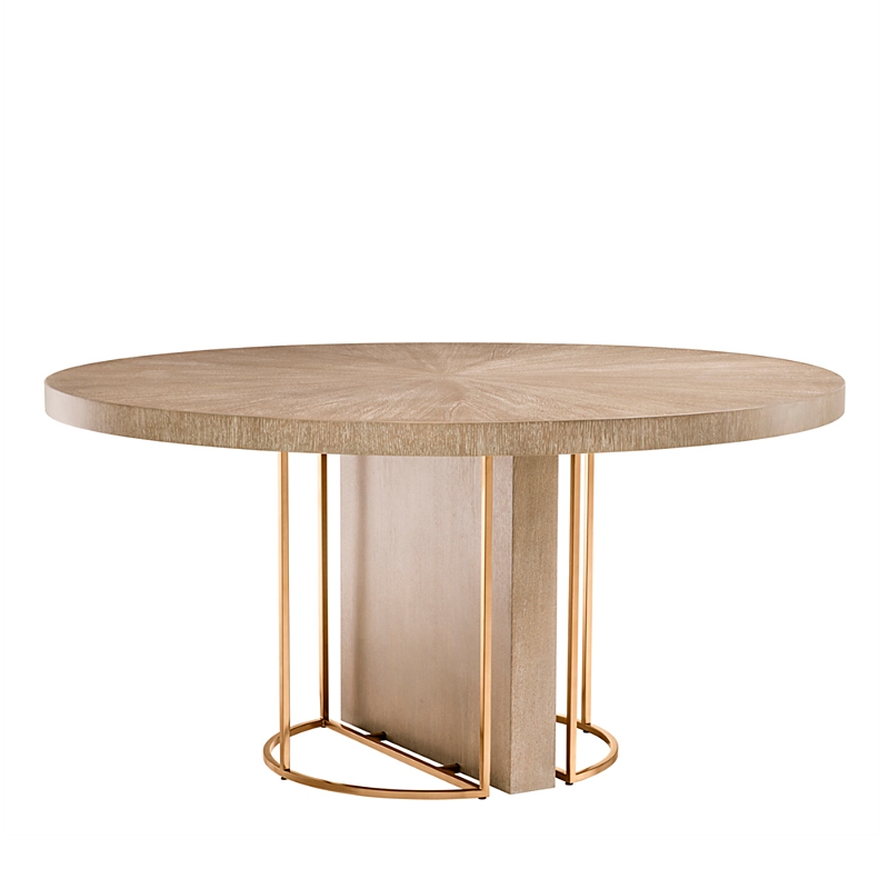 Eichholtz Remington Round Dining Table In Washed Oak