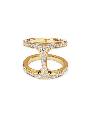 18K Yellow Gold Phantom Diamond Double Row Statement Ring