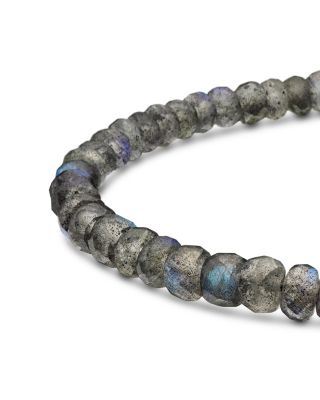 Spiritual Beads Faceted Bracelet in Sterling Silver with Labradorite, 5mm