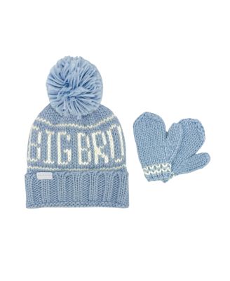 Bits & Bows - Boys' Big Bro Bobble Hat & Mittens Set - Little Kid, Big Kid