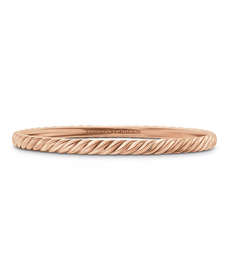 David Yurman Sculpted Cable Bangle Bracelet in 18K Rose Gold