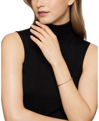 Sculpted Cable Bangle Bracelet in 18K Yellow Gold with Diamonds, 4.6mm