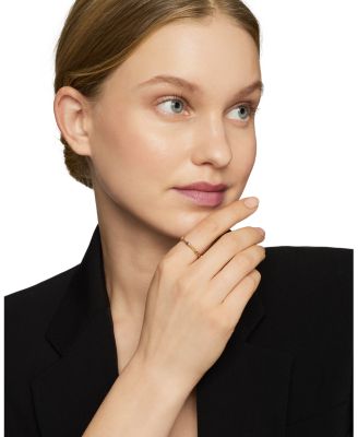 18K Yellow Gold Cable Sapphire Stack Band Ring