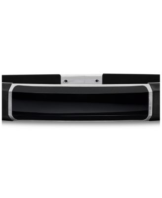 Men's Sterling Silver Streamline&reg; Onyx Black Rubber Bracelet