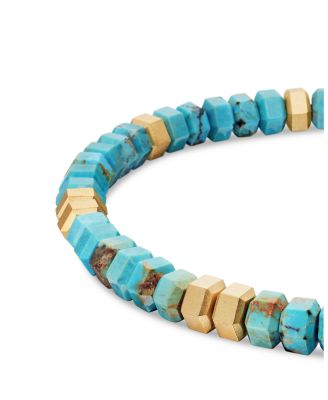 Men's 18K Yellow Gold Spiritual Beads Bracelet, 6mm