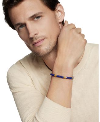 Men's 18K Yellow Gold Spiritual Beads Bracelet, 6mm